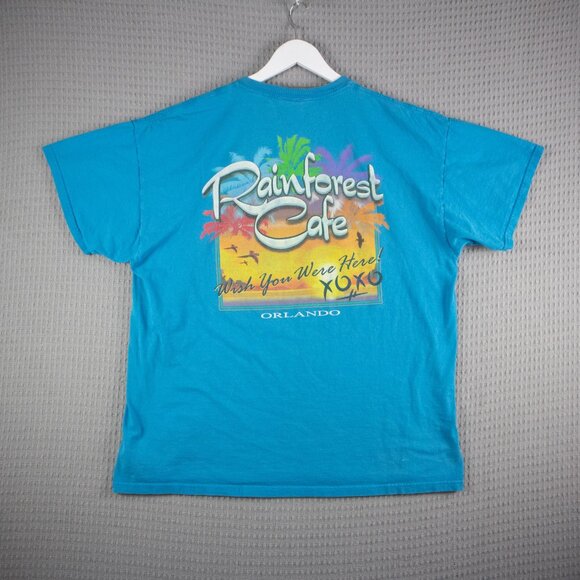Rainforest Cafe Orlando Teal Tee Mens XXL - Picture 1 of 8